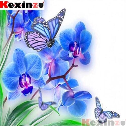 Full Square/Round 5D DIY Diamond Painting"butterfly flower"3D Embroidery Kit Cross Stitch Rhinestone Mosaic Home Decor Gift Y034
