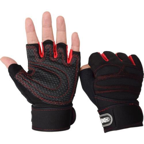 Half Finger Fitness Gloves Weight Lifting Gloves Protect Wrist Gym Training Sport Unisex Men Women Breathable Dumbbell Gloves