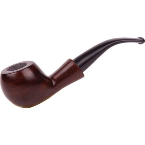 Handmade Ebony Smoking Tobacco Pipe 15cm Wood Luxury Acrylic Bent Tube Gift for Cigarette Cigar