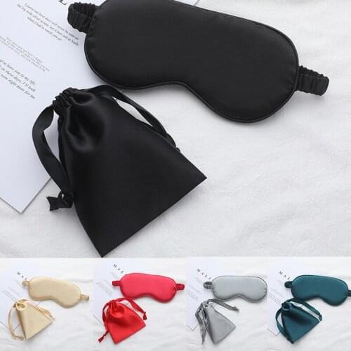 Silk Breathable Blindfold Sleeping Eyepatch Sleep Eye Mask Padded Shade Cover Travel w/ Storage Bag