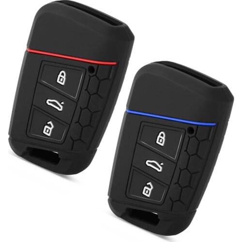 Silicone Car Key Cover For VW Volkswagen Magotan Passat B8 Skoda Superb Kodiaq A7 Smart Keychain Remote Fob Protector Case