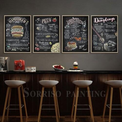 Modern Burger Hot Dog Kitchen Cafe Western Restaurant Posters And Prints Nordic Dining Room Wall Art Pictures Canvas Painting
