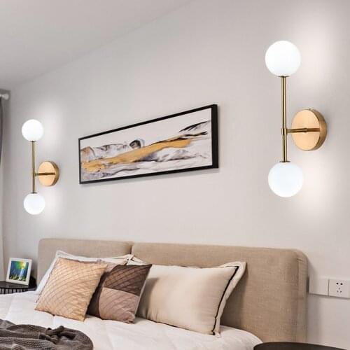 Modern LED Wall Light for Bedside 10W Indoor Frosted Glass Ball Wall Lamp Sconce Fixtures with G9 Bulb for Bedroom 110V 220V