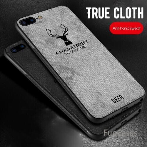Cloth Texture Embossed Deer Phone Case For iPhone XS MAX XR 6 6S 7 8 Plus X Back Cover Cases Soft Bumper Phone Cases iphond