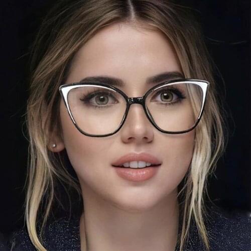 Vintage Cat Eye glasses frame women Anti Blue TR90 Metal Glasses Frames Trending Styles UV400 Optical Fashion Computer Eyeglasse