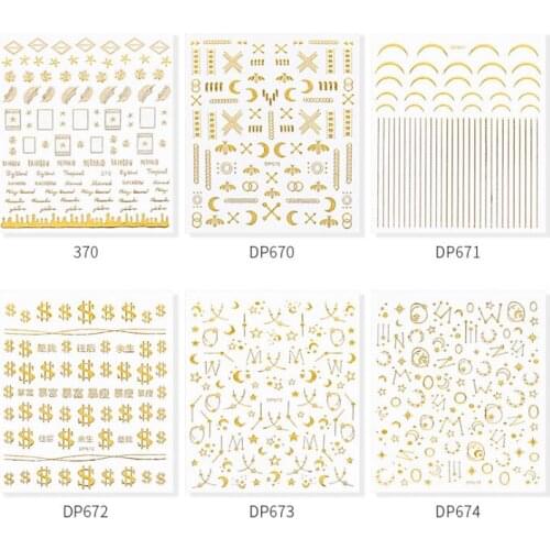 Nail Rivets Charms 3D Nail Art Decoration Star/ Moon/Hollow out Shape Nail Studs Rivets 3D Nail Art Sticker