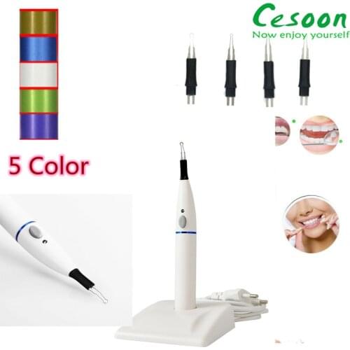 Cesoon 1Set Dental Gutta Percha Tooth Gum Cutter Endo Gutta Cutter Percha With 4 Tips Tools