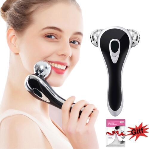 3D Face Massage Roller MicroCurrent Facial Massager Face Lifting Slimming Wrinkle Remover Tool Full Body Shape Beauty Instrument