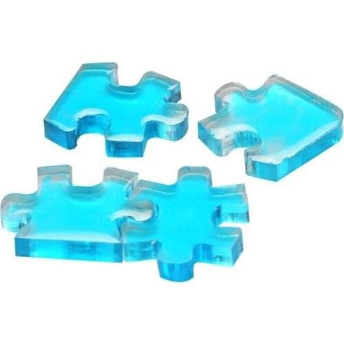 4Pcs/set Silicone Puzzle Pendant Mold DIY UV Resin Keyring Mould Jewelry Making
