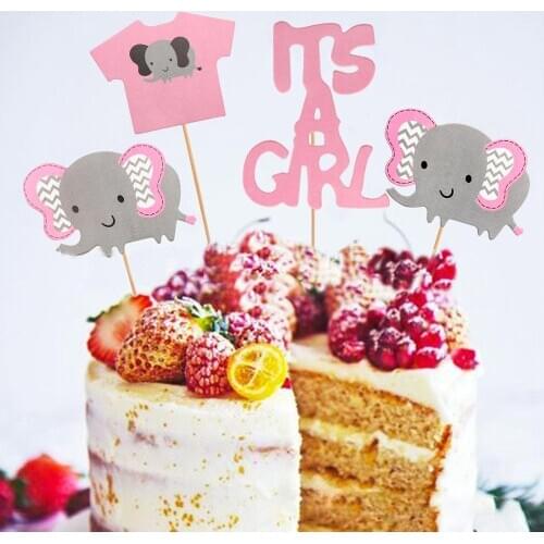 Glitter Paper 1 Baby Shower Cupcake Topper Boy Girl Photo Booth Props Accessories Birthday Gender Reveal Party Decor Kids Favors