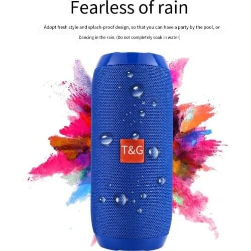 T>G117 Bluetooth-compatible Speaker Wireless Bass Column Waterproof Outdoor USB Speakers Support TF Card Subwoofer Loudspeaker