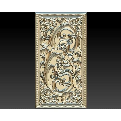 Decor STL Model for CNC Router 3D Printer Artcam Aspire Bas Relief -Carving flower panel