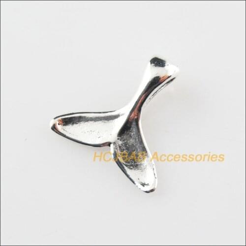 40Pcs Tibetan Silver Color Tail of Mermaid Charms Pendants 16x16.5mm