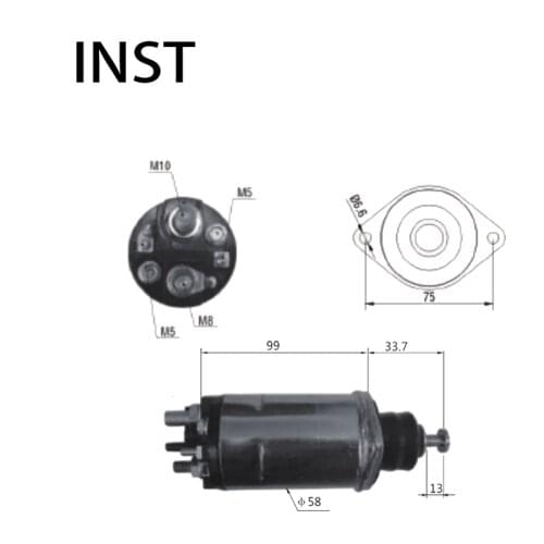 ELECTROMAGNETIC SWTICH SOLENOID FOR 12V 4.5KW 10457151 809 10457061 AME0298 AME0299 AME0300 10478614 D937A