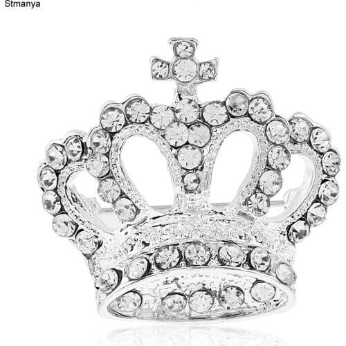 Hot Fashion Women men crystal crown brooch Rhinestone Collar Shawl Scarf Buckle Pins Jewelry Wholesale H1214