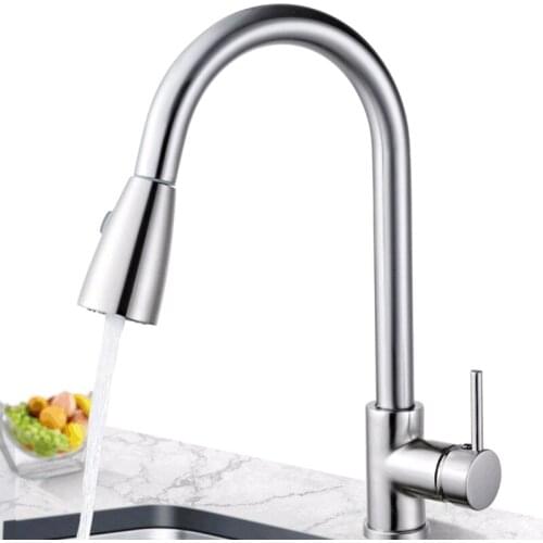 Multifunctional Stainless Steel Bathroom Kitchen Basin Faucet Pull Out Hot and Cold Water Sink Tap Home Hotel