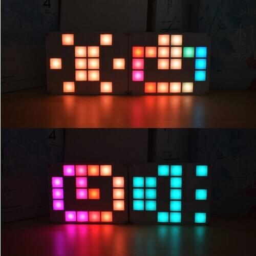 Multi-function LED Cool Music spectrum Colorful Palette Clock DIY Electronic Kit