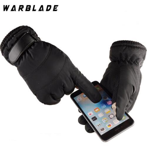 Men Mittens gloves Artificial Leather Anti Slip Men Thermal Winter Leather Gants tactile Gloves gants femme 2018 Hot Sale