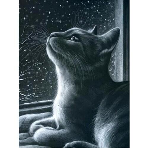 Cat Animal DIY 11CT Embroidery Cross Stitch Kits Craft Needlework Set Cotton Thread Printed Canvas Home Decoration New Sell