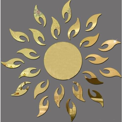 Mirror Sticker Childrens Room Living Room Television Background Wall Decorative Mirror SUNFLOWER Mirror