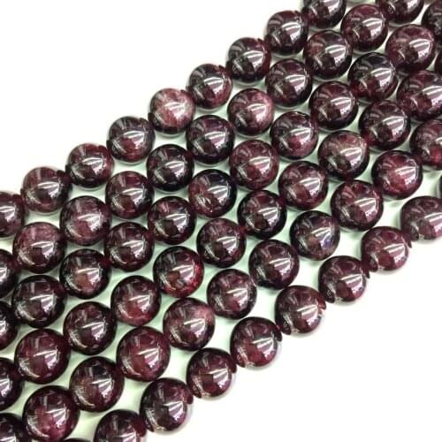 Natural Garnet Stone Beads Round Spacer 8 mm 10 mm 12 mm Rare DIY Jewelry Making, A Quality Pure Color