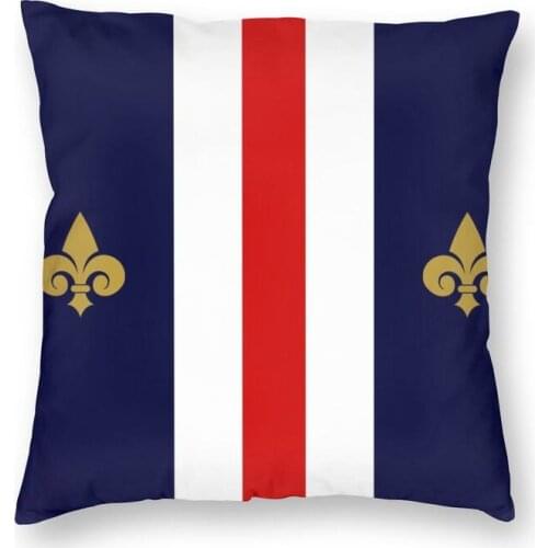 Fleur De Lis France French Flag Cushion Cover 45x45 Home Decorative Print Fleur-De-Lys Lily Flower Throw Pillow for Living Room