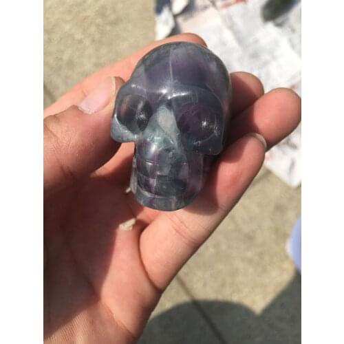 New color fluorite crystal skull decoration, crystal skull, colorful fluorite decoration, size 45 mm