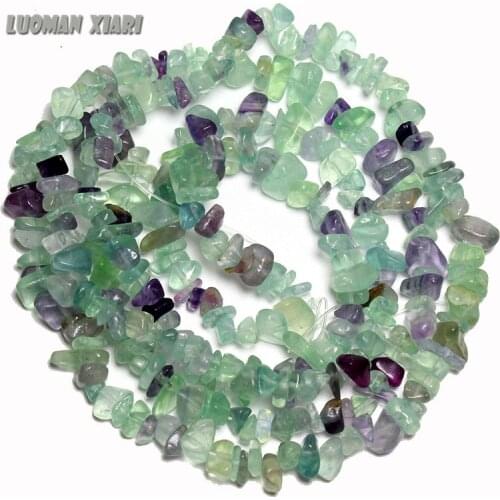 Wholesale 5-8 mm Gravel Shape Fluorite Beads Natural Stone Beads For Jewelry Making DIY Bracelet Material Stand 34" 200 Pcs
