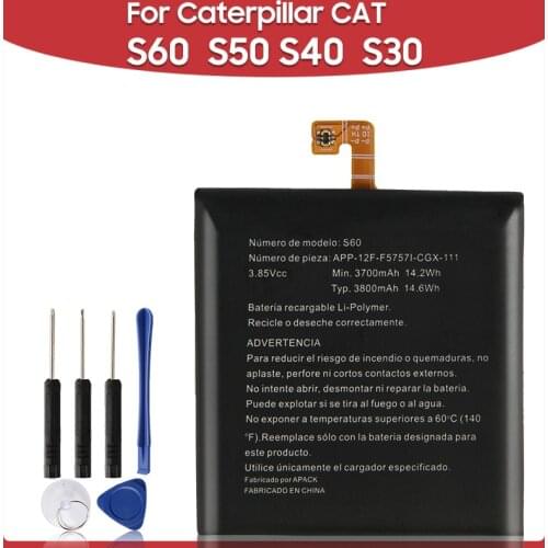 Original Replacement Phone Battery For Caterpillar Cat S60 S50 S40 S30 APP-12F-F57571-CGX-111 With Tools