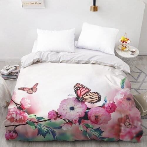 3D Duvet Cover Custom 200X200 220x240 Comforter/Quilt/Blanket case Single Double King Bedding For Wedding Flower Drop Ship