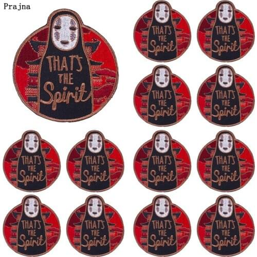 Prajna 10 PCS Spirited Away Patch Iron On Embroidered Patches For Clothing Thermoadhesive Patches Cute Anime Parches On Clothes