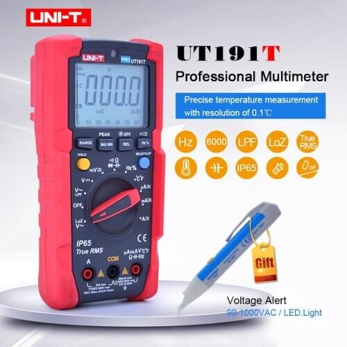 TRMS Professional Multimeter UNI-T UT191T DC AC voltmeter Ammeter ohmmeter Capacitance Frequency Temperature Duty cycle Tester