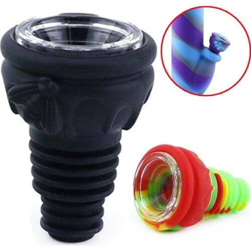 1Pcs Glass Hookah Cream Bowls Porous Silicone Shisha Bowls High Temperature Resistance For Smoke Paste Pipe Smoking Accessories
