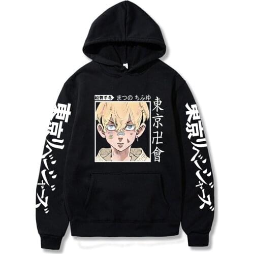 Japan Anime Tokyo Revengers Hoodies Kawaii Panicked Boy Matsuno Chifuyu Graphic Unisex Long Sleeve Cartoon Harajuku Sweatshirt