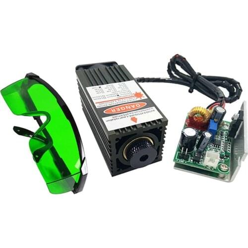 TTL Analog 5.5W 5500mW 450nm Blue Laser Module Engraving Machine w/ Goggles DIY