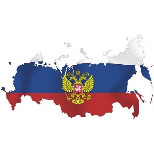 Creative KK Reflective Russian Flag Map Decal Cover Scratches Car Sticker Pvc 15CM X 8.4CM
