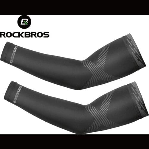 ROCKBROS Cycling Arm Sleeves Sunscreen Anti-UV Ice Silk Fabric Basketball Outdoor Sport Volleyball ArmSleeves Fitness