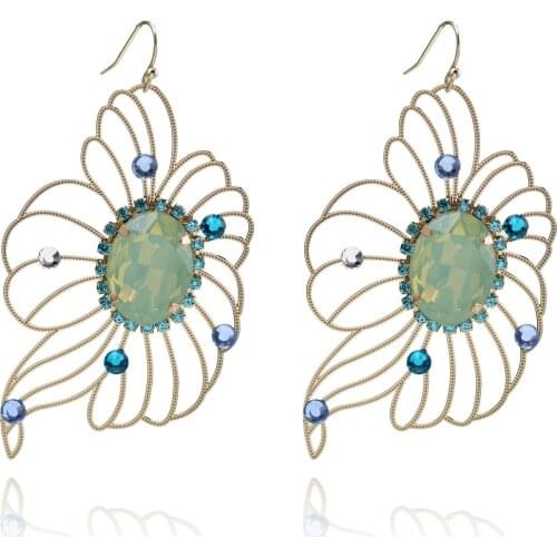 New Arrived Gold Plated Hollow Out Rose Flower French Fish Hook Dangle Earrings for Women Girls Statement Drop Earrings Brincos