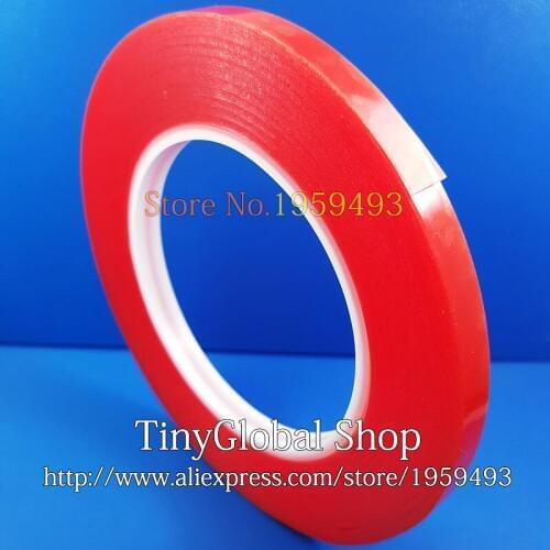 1roll 8MM 25M Strong Acrylic Adhesive Red Film Clear Double Sided Tape No Trace for LCD Screen mobile phone repairs