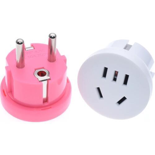 1PC US AU To EU Plug USA AUS To Euro Europe Travel Wall AC Power Plug Wall Charger Outlet Adapter Converter 2 Round Pin Socket