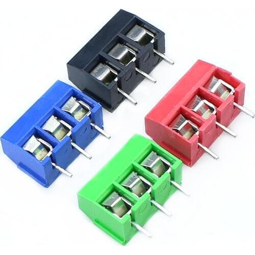 10Pcs/lot KF301-5.0-2P KF301-3P KF301-4P Pitch 5.0mm Straight Pin 2P 3P 4P Screw PCB Terminal Block Connector Blue Green