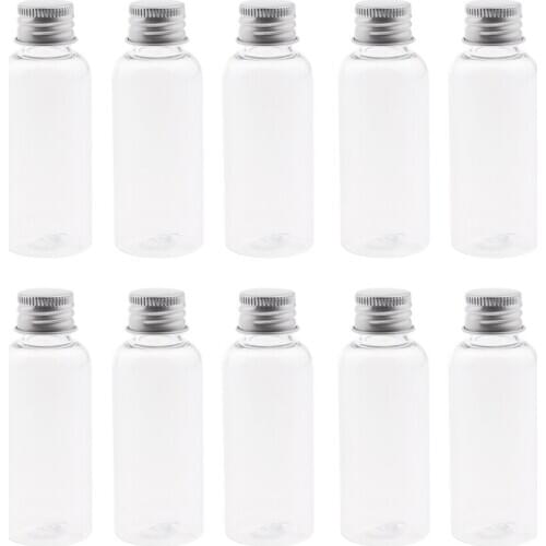 10pcs Clear Liquid Sampling Vials PET Plastic Bottle W/ Screwcap 50ml