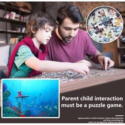 1000pcs Underwater World Paper Puzzles Adult Kids Picture Jigsaw Pressure Relief Children Portable Interactive Present