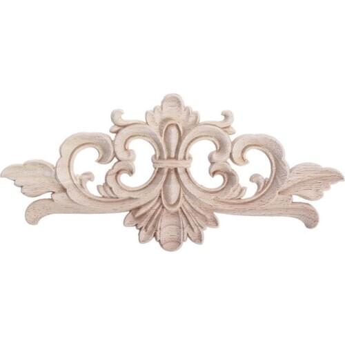 2020 Hot Selling 1pc Wood Carved Corner Applique Frame Unpainted Furniture Home Craft Decoration