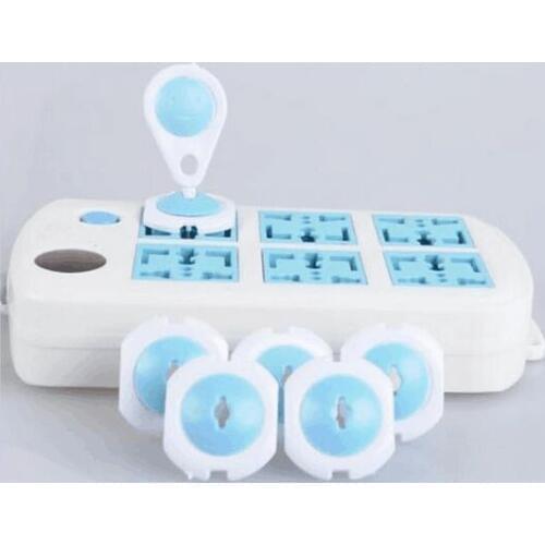 6pcs Baby Electric Socket Security Plastic Safety Lock Cover Plug Two Pin Phase Whcn Child protection against electric shock #82