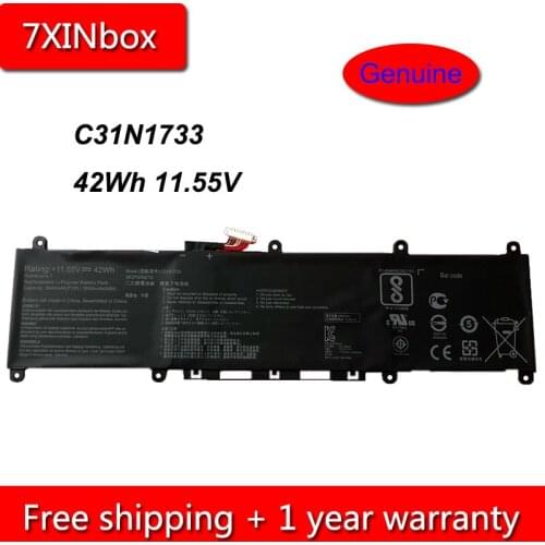 7XINbox 42Wh 3640mAh 11.55V Genuine C31N1733 Laptop Battery For Asus Zenbook C31N1733 3ICP5/58/78 Series Notebook