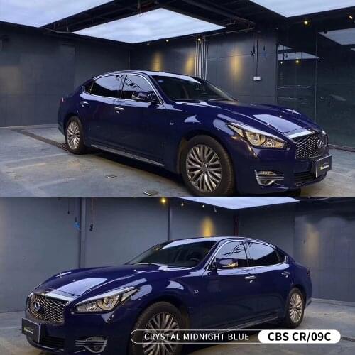 Guangzhou Factory Wholesale Super Gloss Crystal Midnight Blue Chrome PVC Vinyl Car Wrap Car Body Film