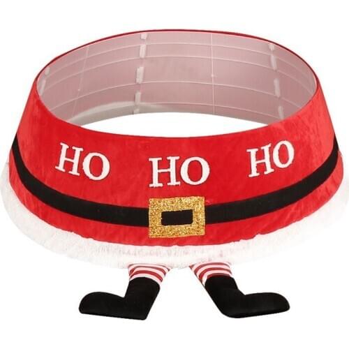 Durable Fabric Reusable Cartoon Printed Christmas Tree Apron with Two Elf Legs Xmas Tree Decoration Home Drop Shipping