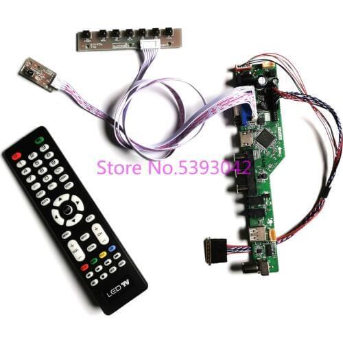 KIT fit LTN173KT02-301/701/801/B01/D01/H01/L01/T01/W01 LVDS 40-Pin Analog LCD screen AV+USB 1600*900 TV control drive board