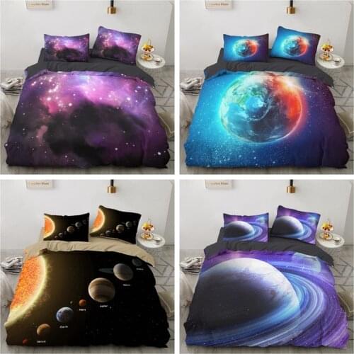 3D Galaxy Planet Bedding Sets Bed Linen Duvet Cover Winter Full King Single Queen Twin Pillowcase Bedclothes Bedspreads for bed